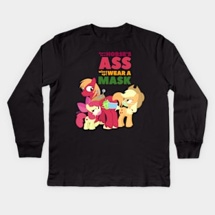 Don't Be A Horse, Wear A Mask Kids Long Sleeve T-Shirt